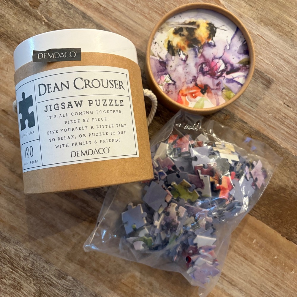 Demdaco Dean Crouser Nectar Bumblebee Watercolor Jigsaw Puzzle 120 Piece 8x10